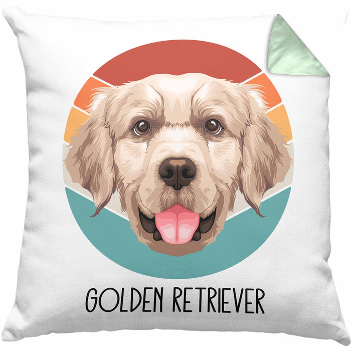 Golden Retriever Besitzer Kissen mit Füllung 40x40 Geschenk Lustiger Spruch Geschenkidee Golden Retriever Mama Papa (Grau) Grün Trendation