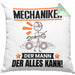 Mechaniker Kissen mit Füllung 40x40 Geschenk für Mechaniker Der Mann Der Alles Kann Geschenkidee zum Geburtstag (Grau) Grün Trendation