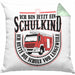 Einschulung Geschenk Jungs Kissen mit Füllung 40x40 Ich Bin Jetzt Ein Schulkind Ich Rette Die Schule Vor Langeweiele 1. Schultag Geschenkidee (Grau) Grün Trendation