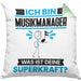 Musikmanager Kissen mit Füllung 40x40 Geschenk für Musikmanager Geburtstag Lustiger Spruch Was Ist Deine Superkraft (Grau) Grün Trendation