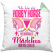 Hobbyhorse Mädchen Kissen mit Füllung 40x40 Geschenk Hobby Horse Pferde (Grau) Grün Trendation