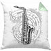 Saxophon Musik Noten Jazz Musikinstrument Saxophon-Spieler Kissen mit Füllung 40x40 (Grau) Grün Trendation
