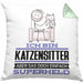 Katzensitter Geschenk Kissen mit Füllung 40x40 Ich Bin Katzensitter Aber Sag Doch Einfach Superheld Lustige Geschenkdiee für Katzensitter (Grau) Grün Trendation
