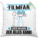 Filmfan Kissen mit Füllung 40x40 Geschenk für Filmfan Der Mann Der Alles Kann Geschenkidee zum Geburtstag (Grau) Grün Trendation