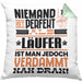 Läufer Geschenk Kissen mit Füllung 40x40 Lustige Geschenkidee für Läufer Geburtstag Niemand Ist Perfekt Aber Als Läufer Ist Man Nah Dran (Grau) Grün Trendation