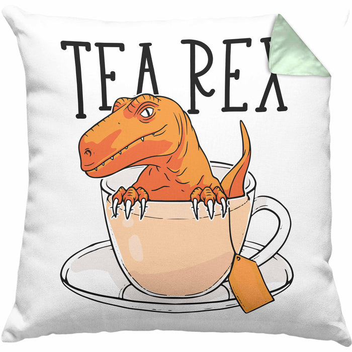 Dinosaurier Kissen mit Füllung 40x40 Geschenk Tea Rex Kissen mit Füllung 40x40 Geschenk Dino T-Rex Geschenk Für Jungs (Grau) Grün Trendation