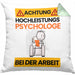 Psychologe Kissen mit Füllung 40x40 Geschenk Lustiger Spruch Geschenkidee für Psychologe Achtung Hochleistungs Psychologe Bei Der Arbeit (Grau) Grün Trendation