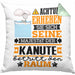 Kanute Geschenk Kissen mit Füllung 40x40 Lustiger Spruch Erheben Sie Sich Der Kanute Betritt den Raum (Grau) Grün Trendation