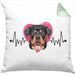 Rottweiler Besitzer Kissen mit Füllung 40x40 Geschenk Lustiger Spruch Geschenkidee Herzschlag Rottweiler (Grau) Grün Trendation
