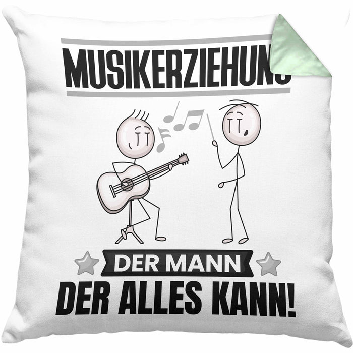 Musikerziehung Kissen mit Füllung 40x40 Geschenk für Musikerziehung Der Mann Der Alles Kann Geschenkidee zum Geburtstag (Grau) Grün Trendation