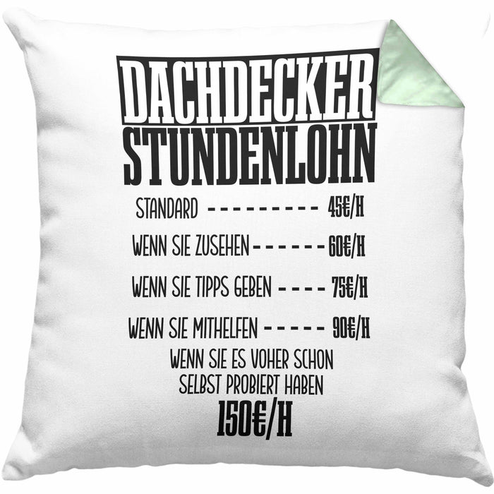 Kissen mit Füllung 40x40 Geschenk für Dachdecker Lustiger Spruch Geschenkidee Männer Dachdecker (Grau) Grün Trendation