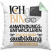 Anwendungsentwicklerin Ausbildung Start Geschenk Kissen mit Füllung 40x40 Ich Bin Anwendungsentwicklerin In Der Ausbildung Ich Darf Das Geschenkidee (Grau) Grün Trendation