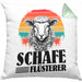 Schaf Kissen mit Füllung 40x40 Geschenk für Schaf-Hirte Schaf Flüsterer Geschenkdiee (Grau) Grün Trendation