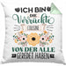 Cousine Kissen mit Füllung 40x40 Geschenk Lustiger Spruch Geschenkidee Ich Bin Die Verrückte Cousine Von Der Alle Geredet Haben (Grau) Grün Trendation