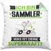 Sammler Kissen mit Füllung 40x40 Geschenk für Sammler Geburtstag Lustiger Spruch Was Ist Deine Superkraft (Grau) Grün Trendation