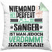 Sänger Geschenk Kissen mit Füllung 40x40 Lustige Geschenkidee für Sänger Geburtstag Niemand Ist Perfekt Aber Als Sänger Ist Man Nah Dran (Grau) Grün Trendation