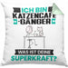 Katzencafégänger Kissen mit Füllung 40x40 Geschenk für Katzencafégänger Geburtstag Lustiger Spruch Was Ist Deine Superkraft (Grau) Grün Trendation