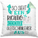 So Sieht Ein Richtig Cooler Gleitschirmlehrer Aus Kissen mit Füllung 40x40 Geschenk für Gleitschirmlehrer Geburtstag Geschenkdiee (Grau) Grün Trendation