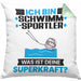 Schwimmsportler Kissen mit Füllung 40x40 Geschenk für Schwimmsportler Geburtstag Lustiger Spruch Was Ist Deine Superkraft (Grau) Grün Trendation