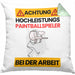 Paintballspieler Kissen mit Füllung 40x40 Geschenk Lustiger Spruch Geschenkidee für Paintballspieler Achtung Hochleistungs Paintballspieler Bei Der Arbeit (Grau) Grün Trendation