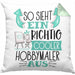 Hobbymaler Kissen mit Füllung 40x40 So Sieht Ein Richtig Cooler Hobbymaler Aus Geschenk Lustiger Spruch Geschenkidee (Grau) Grün Trendation