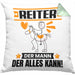 Reiter Kissen mit Füllung 40x40 Geschenk für Reiter Der Mann Der Alles Kann Geschenkidee zum Geburtstag (Grau) Grün Trendation