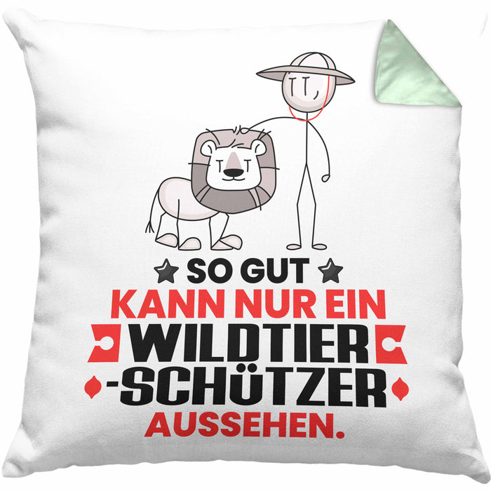 Wildtierschützer Geschenk Kissen mit Füllung 40x40 So Gut Kann Nur Ein Wildtierschützer Aussehen Geschenkidee (Grau) Grün Trendation
