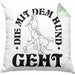 Die Mit Dem Hund Geht Kissen mit Füllung 40x40 Geschenk für Frauchen Hundebesitzerin Geschenkidee (Grau) Grün Trendation