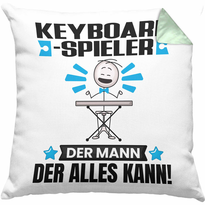 Keyboard-Spieler Kissen mit Füllung 40x40 Geschenk für Keyboard-Spieler Der Mann Der Alles Kann Geschenkidee zum Geburtstag (Grau) Grün Trendation