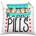 Lustiges Geschenk für Hamsterliebhaber: "Happy Pills" Kissen mit Füllung 40x40 Hamster Besitzer Grafik Züchter (Grau) Grün Trendation