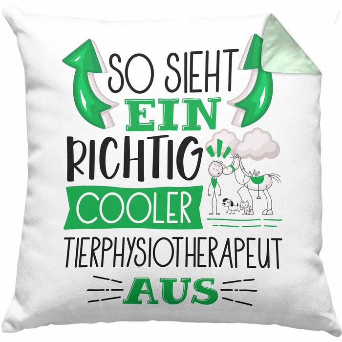 Tierphysiotherapeut Kissen mit Füllung 40x40 So Sieht Ein Richtig Cooler Tierphysiotherapeut Aus Geschenk Lustiger Spruch Geschenkidee (Grau) Grün Trendation