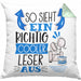 So Sieht Ein Richtig Cooler Leser Aus Geschenk Kissen mit Füllung 40x40 Lustiger Spruch Geschenkidee (Grau) Grün Trendation