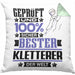 Kletterer Geschenk Lustiger Spruch für Kletterer Geschenkidee Bester Kletterer Der WeltKissen mit Füllung 40x40 (Grau) Grün Trendation