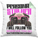 Mops Besitzerin Kissen mit Füllung 40x40 Geschenk Lustiger Spruch Geschenkidee Personal Stalker (Grau) Grün Trendation