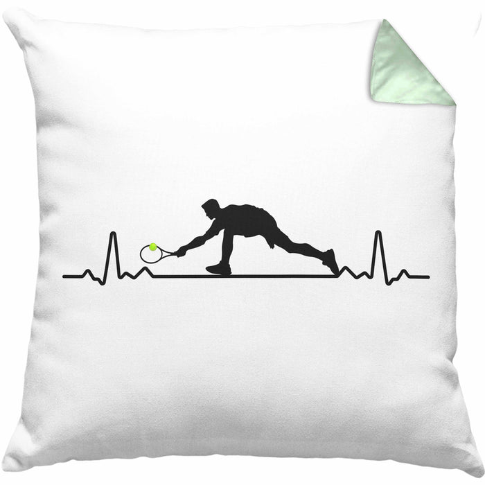 Tennis Herzschlag Geschenk Trainer Coach Tennisspieler Geschenkidee Kissen mit Füllung 40x40 (Grau) Grün Trendation