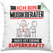 Musikberater Kissen mit Füllung 40x40 Geschenk für Musikberater Geburtstag Lustiger Spruch Was Ist Deine Superkraft (Grau) Grün Trendation