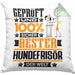 Hundefrisör Geschenk Lustiger Spruch für Hundefrisör Geschenkidee Bester Hundefrisör Der WeltKissen mit Füllung 40x40 (Grau) Grün Trendation