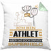 Athlet Geschenk Kissen mit Füllung 40x40 Ich Bin Athlet Aber Sag Doch Einfach Superheld Lustige Geschenkdiee für Athlet (Grau) Grün Trendation