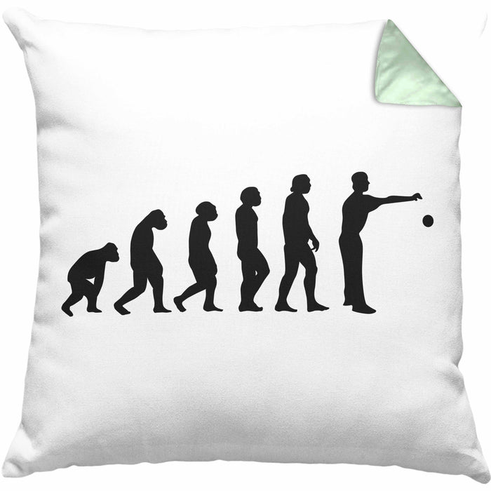 Boule Kissen mit Füllung 40x40 Geschenk Boule-Spieler Geschenkidee Spruch Evolution Boule (Grau) Grün Trendation