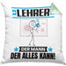Lehrer Kissen mit Füllung 40x40 Geschenk für Lehrer Der Mann Der Alles Kann Geschenkidee zum Geburtstag (Grau) Grün Trendation