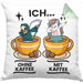 Lustige "Ich Ohne Kaffee Ich Mit Kaffee" Geschenk für KaffeeliebhaberKissen mit Füllung 40x40 (Grau) Grün Trendation