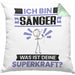 Sänger Kissen mit Füllung 40x40 Geschenk für Sänger Geburtstag Lustiger Spruch Was Ist Deine Superkraft (Grau) Grün Trendation