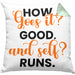 Lustige Kissen mit Füllung 40x40 Denglisch-Spruch "How goes it? Good!" (Grau) Grün Trendation