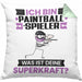 Paintballspieler Kissen mit Füllung 40x40 Geschenk für Paintballspieler Geburtstag Lustiger Spruch Was Ist Deine Superkraft (Grau) Grün Trendation