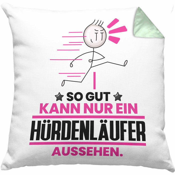 Hürdenläufer Geschenk Kissen mit Füllung 40x40 So Gut Kann Nur Ein Hürdenläufer Aussehen Geschenkidee (Grau) Grün Trendation