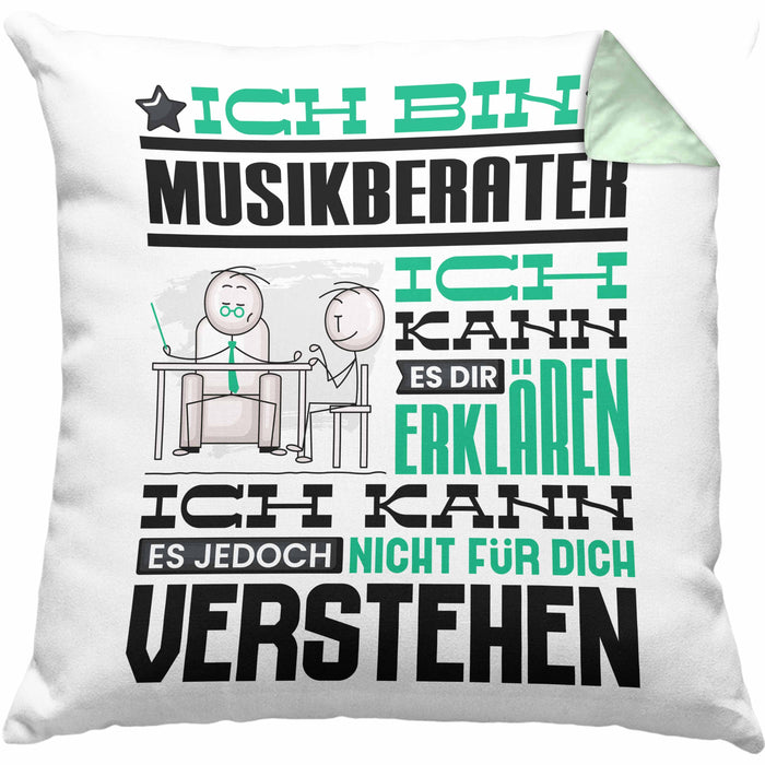 Musikberater Geschenk Kissen mit Füllung 40x40 Lustige Geschenkdiee für einen Musikberater Geburtstag Ich Bin Musikberater Ich Kann Es Dir Erklären Aber Nicht Für Dich Verstehen (Grau) Grün Trendation