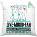 Live-Musik-Fan Geschenk Kissen mit Füllung 40x40 Ich Bin Live-Musik-Fan Aber Sag Doch Einfach Superheld Lustige Geschenkdiee für Live-Musik-Fan (Grau) Grün Trendation