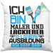 Maler und Lackierer Ausbildung Kissen mit Füllung 40x40 Geschenk Ich Bin Maler und Lackierer In Der Ausbildung Ich Darf Das Geschenkidee Spruch (Grau) Grün Trendation