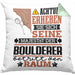 Boulderer Geschenk Kissen mit Füllung 40x40 Lustiger Spruch Erheben Sie Sich Der Boulderer Betritt den Raum (Grau) Grün Trendation