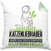 Katzenliebhaber Geschenk Kissen mit Füllung 40x40 Ich Bin Katzenliebhaber Aber Sag Doch Einfach Superheld Lustige Geschenkdiee für Katzenliebhaber (Grau) Grün Trendation